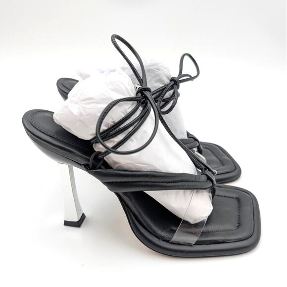 Schutz Meghan Stiletto High Heel Sandals Open Toe Women's Black Size US7B EU38 - Picture 3 of 11